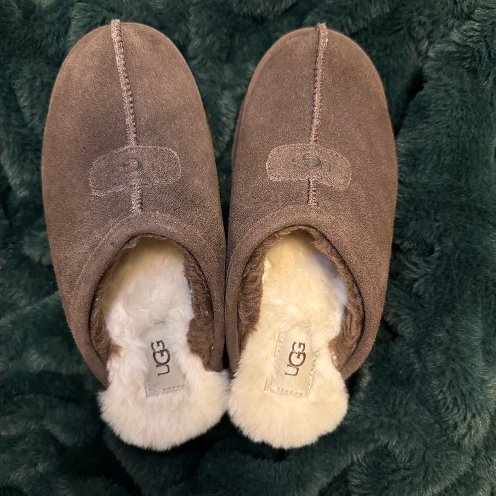 Platform UGG Chocolate Brown Suede Slip-Ons